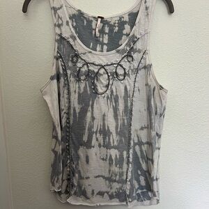 Free People Gray Tie-Dye Embellished Women's Tank Top